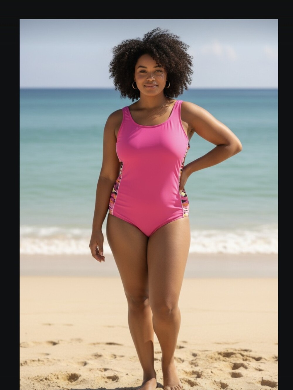Catalina Women’s Pink One-Piece Swimsuit with Side Print
